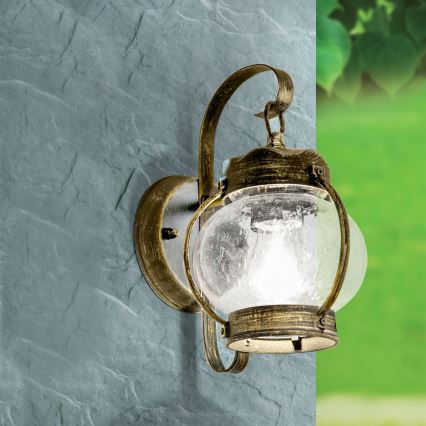 Zunanja stenska svetilka TAVERNA 1xE27/60W/230V IP23 bronza/patina