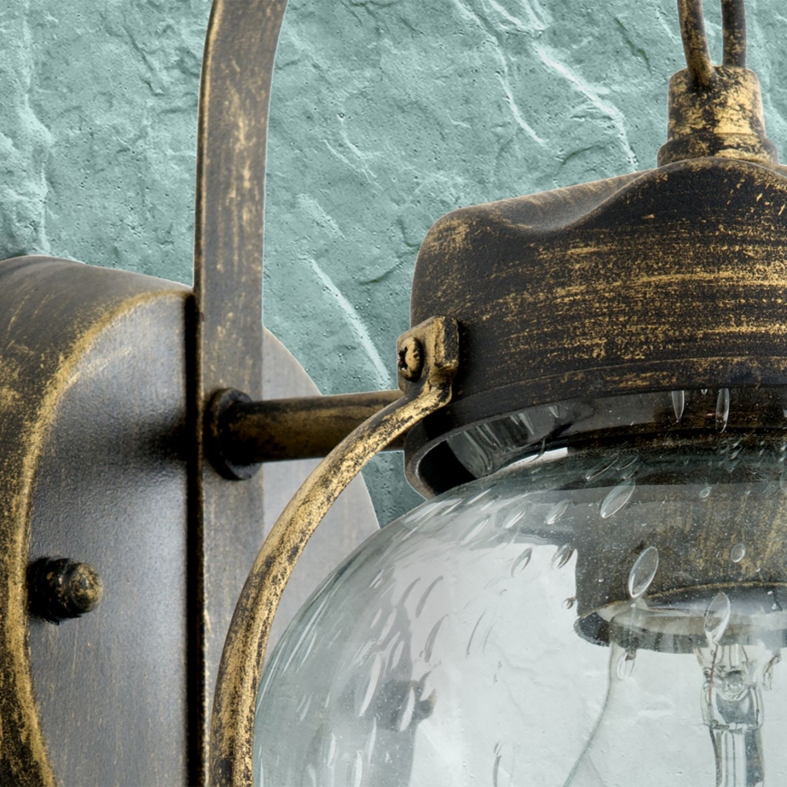 Zunanja stenska svetilka TAVERNA 1xE27/60W/230V IP23 bronza/patina