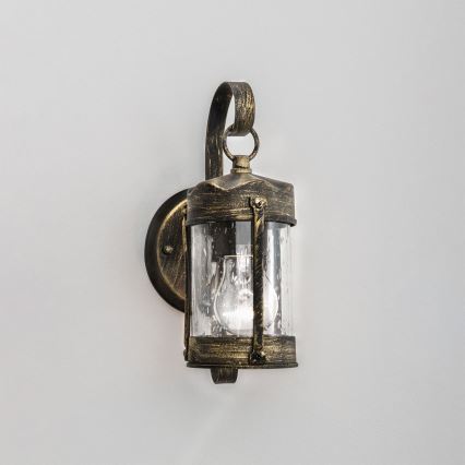 Zunanja stenska svetilka TAVERNA 1xE27/60W/230V IP23 bronza/patina