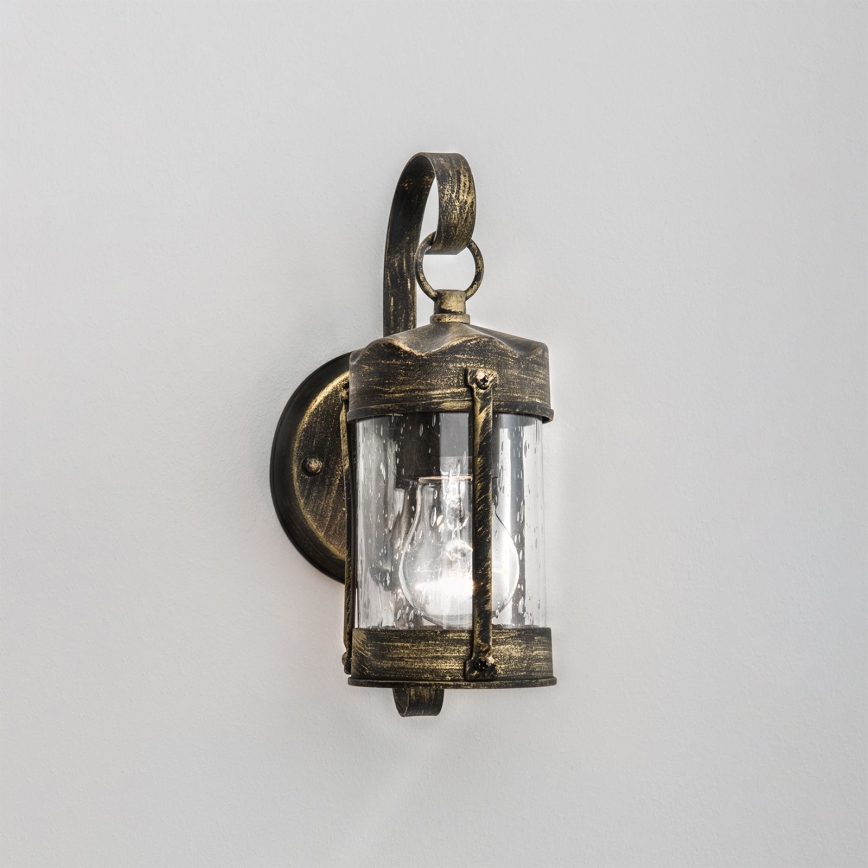 Zunanja stenska svetilka TAVERNA 1xE27/60W/230V IP23 bronza/patina