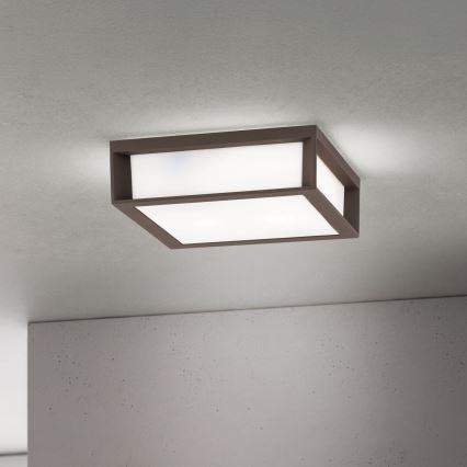 Zunanja svetilka HENRY 2xE27/15W/230V 26x26 cm IP44 rjava