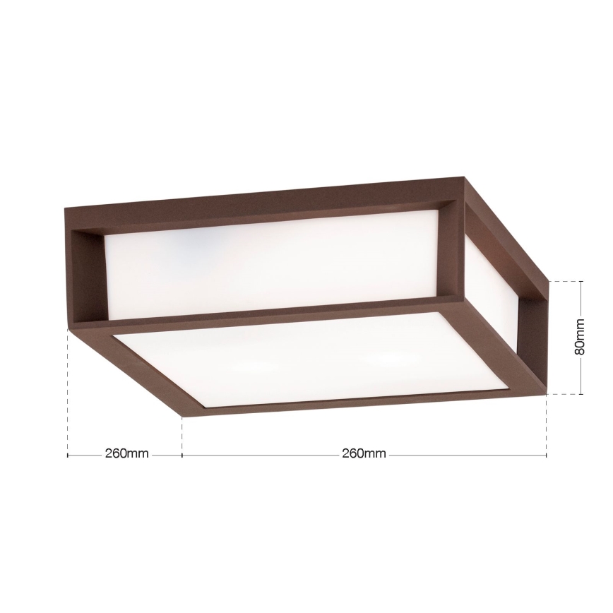 Zunanja svetilka HENRY 2xE27/15W/230V 26x26 cm IP44 rjava