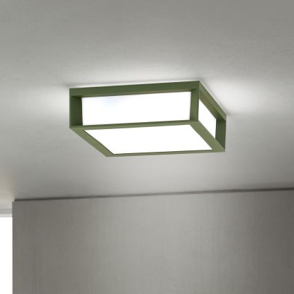 Zunanja svetilka HENRY 2xE27/15W/230V 26x26 cm IP44 zelena