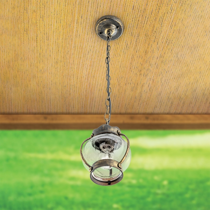 Zunanja viseča svetilka TAVERNA 1xE27/60W/230V IP23 bronza/patina