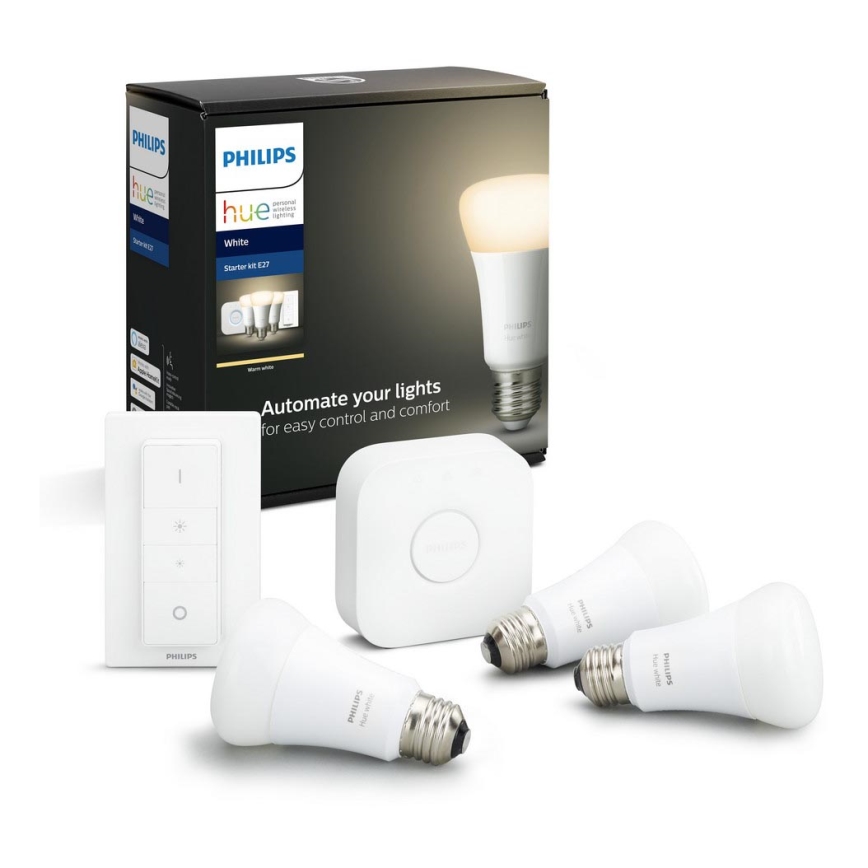 Osnovni komplet Philips Hue STARTER KIT WHITE 3xE27/9W + naprava za povezovanje 2700K