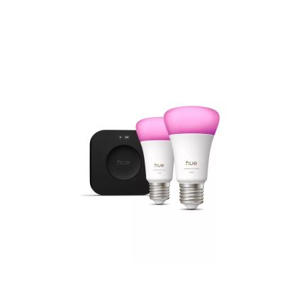 Osnovni komplet Philips Hue WHITE AND COLOR AMBIANCE 2xE27/8,1W 1000-20000K  + naprava za povezavo