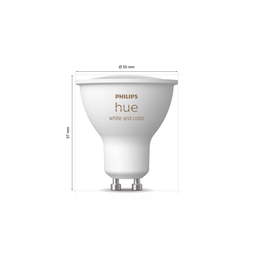 Osnovni komplet Philips Hue WHITE AND COLOR AMBIANCE 3xGU10/4,2W 2000-6500K + Hue Bridge in Dimmer Switch