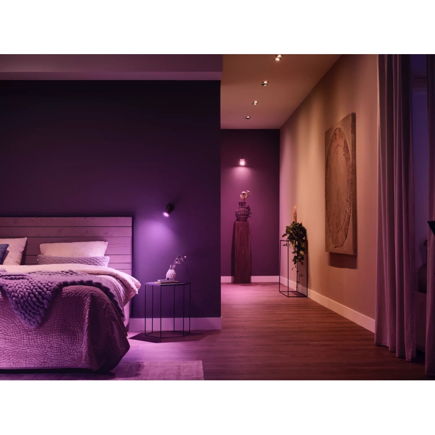 Osnovni komplet Philips Hue WHITE AND COLOR AMBIANCE 3xGU10/4,2W/230V 2000-6500K + Hue Bridge in stikalo za zatemnjevanje