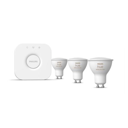 Osnovni komplet Philips Hue WHITE AND COLOR AMBIANCE 3xGU10/5,7W/230V 2000-6500K + naprava za medsebojno povezovanje