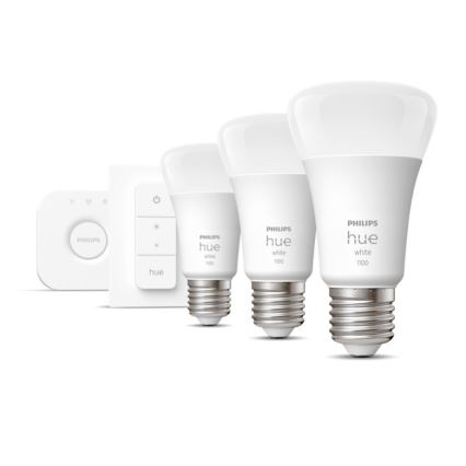 Osnovni komplet Philips Hue WHITE 3xE27/9,5W 2700K + povezovalna naprava