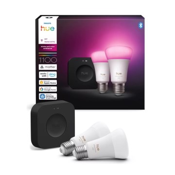 Osnovni komplet Philips Hue WHITE AND COLOR AMBIANCE 2xE27/8,1W 1000-20000K  + naprava za povezavo