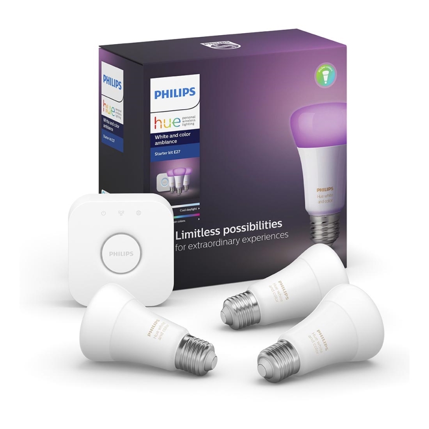 Osnovni komplet Philips Hue WHITE AND COLOR AMBIANCE 3xE27/9,5W/230V 2000-6500K