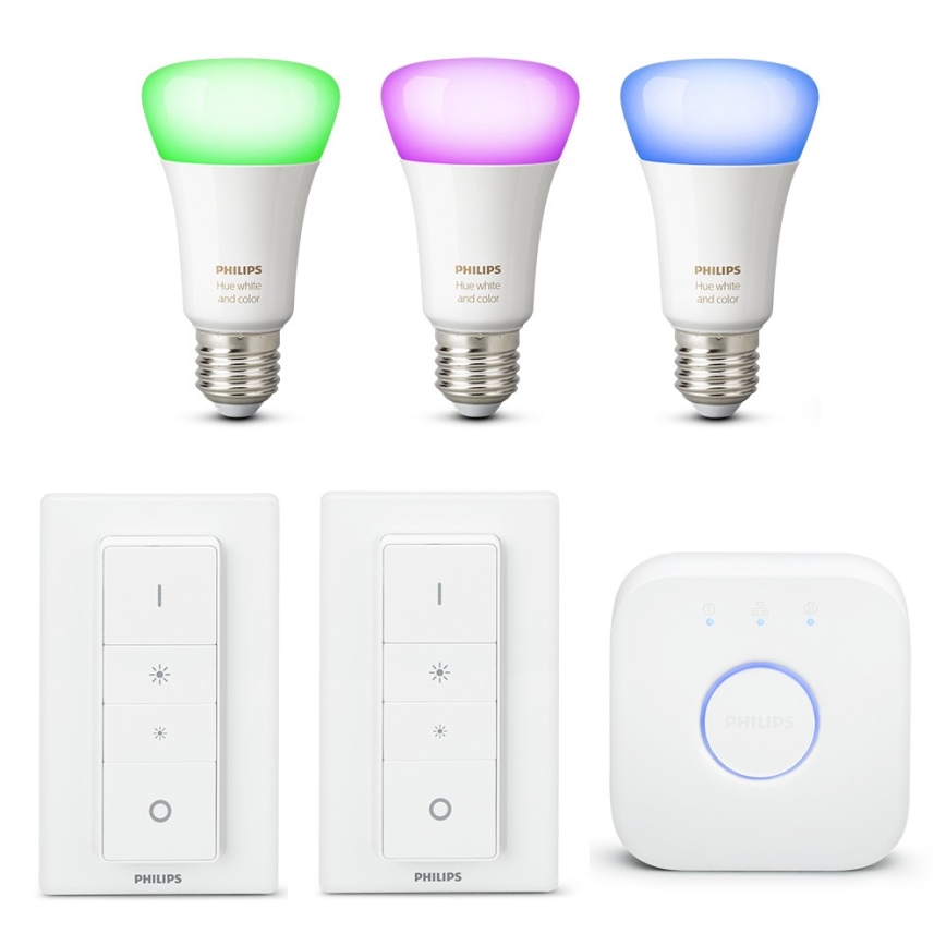 Osnovni komplet Philips HUE WHITE AND COLOR AMBIANCE 3xE27/9W/230V
