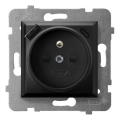 Ospel - Hišna vtičnica brez okvirja 230V + 1xUSB-A + 1xUSB-C ARIA črna