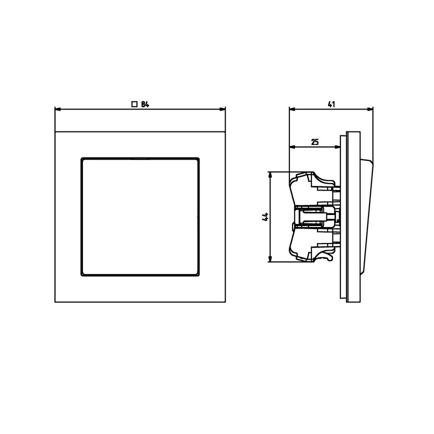 Ospel - Križno stikalo brez okvirja št. 7 SONATA črna