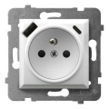 Ospel - Stenska vtičnica brez okvirja 230V + 1xUSB-A + 1xUSB-C ARIA bela