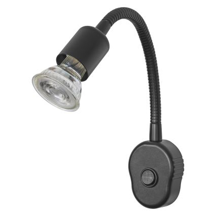 Osram - Fleksibilna stenska svetilka PLUG TUBE FLEX 1xGU10/5W/230V črna