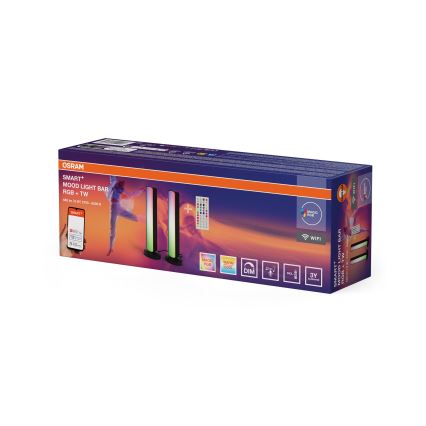 Osram - Komplet 2x LED RGBW namizna svetilka z možnostjo zatemnitve MOOD LIGHT LED/4W/230V 2700-6500K Wi-Fi + daljinski upravljalnik