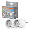Osram - Komplet 2x pametna vtičnica SMART+ MATTER SCHUKO 2300W/230V/10A Wi-Fi bela