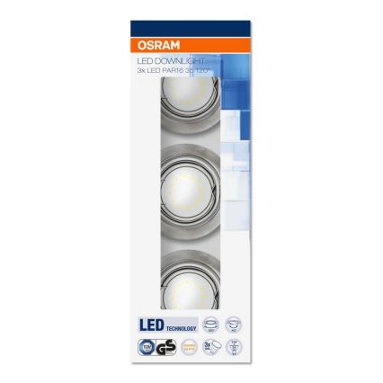 Osram - KOMPLET 3x LED Vgradna svetilka 3xGU10/3W/230V