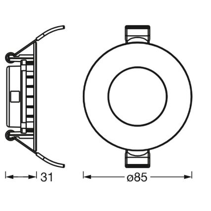 Osram - Komplet 3x LED vgradnih stropnih svetilk SLIM LED/4,5W/230V