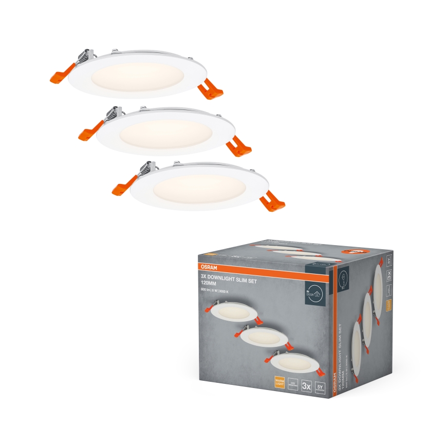 Osram - Komplet 3x LED vgradna stropna svetilka SPOT LED/8W/230V 3000K premer 12 cm bela