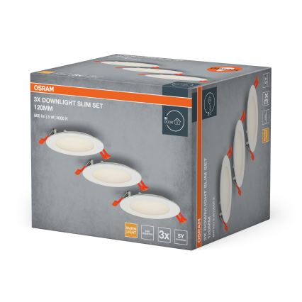 Osram - Komplet 3x LED vgradna stropna svetilka SPOT LED/8W/230V 3000K premer 12 cm bela