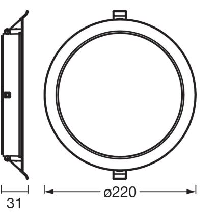 Osram - Komplet 6 vgradnih stropnih LED svetilk ESSENTIAL LED/18W/230V, 4000 K, premer 22 cm, bela