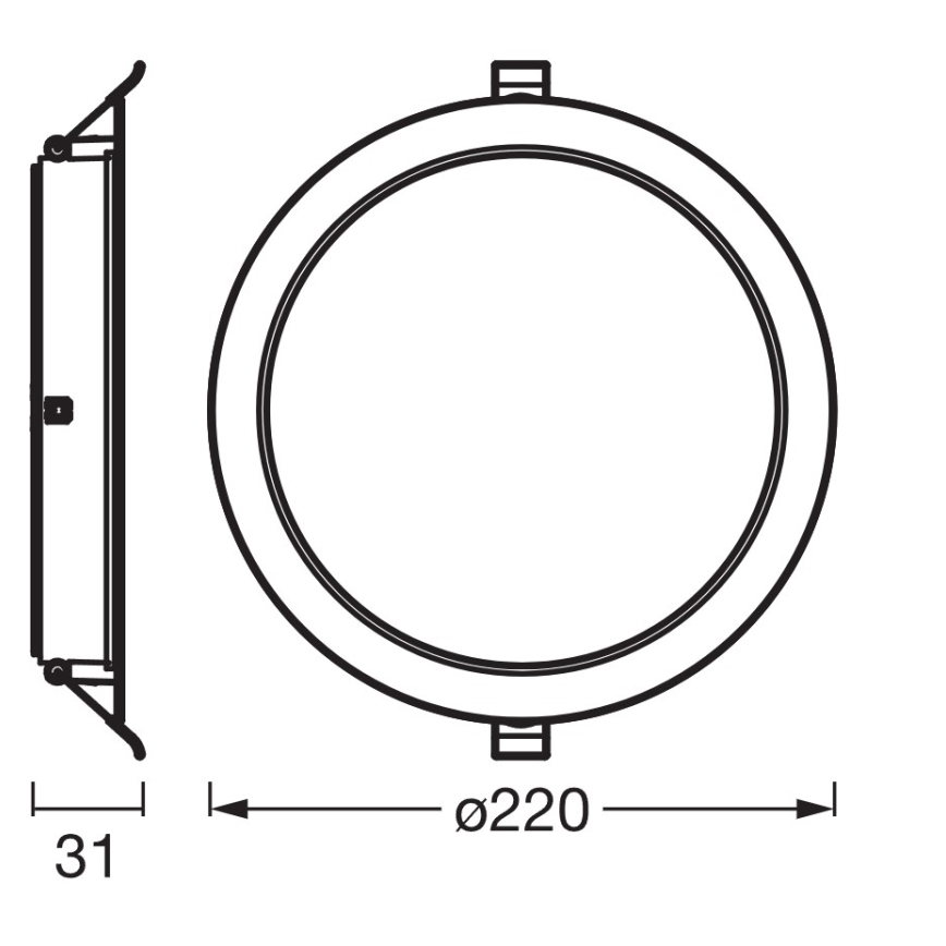 Osram - Komplet 6 kosov vgradnih LED stropnih svetilk ESSENTIAL LED/18W/230V 6500K, premer 22 cm, bela