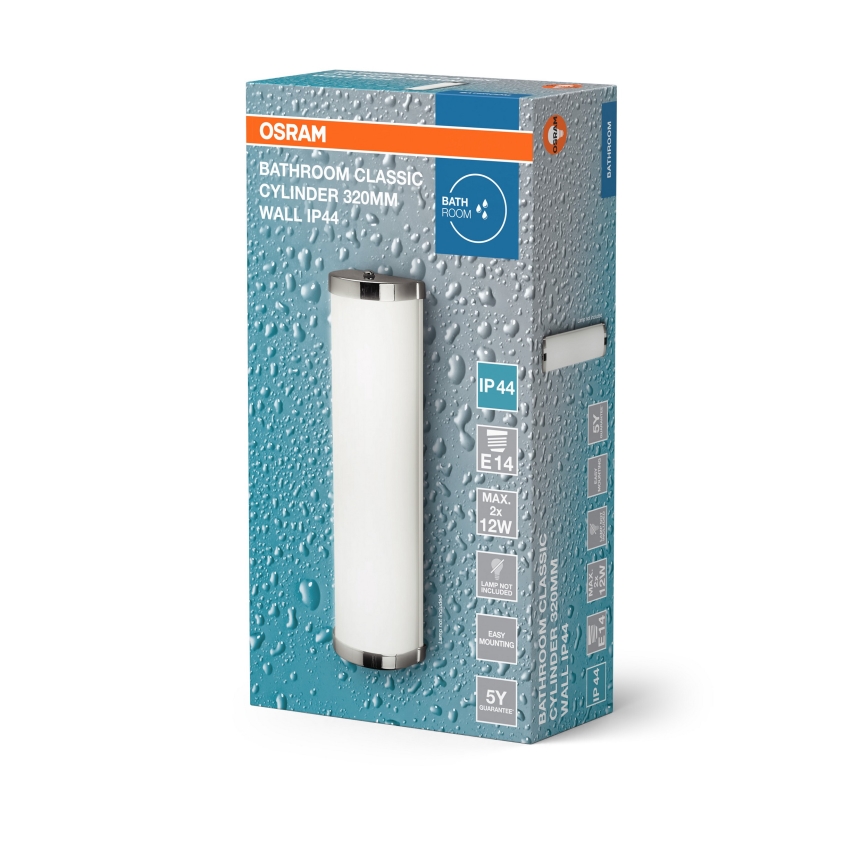 Osram - Kopalniška stenska svetilka BATHROOM CLASSIC 2xE14/12W/230V IP44 sijajni krom