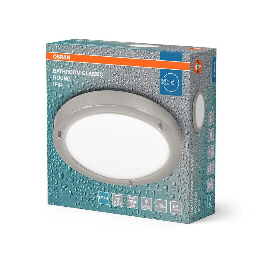 Osram - Stropna svetilka za kopalnico BATHROOM CLASSIC 1xE27/15W/230V, premer 31 cm, IP44