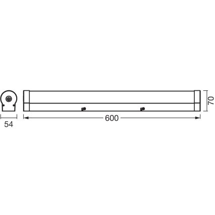Osram - Zatemnljivo LED osvetlitev za kopalniška ogledala ORBIS TUBE LED/12W/230V 3000/4000K 60 cm IP44 matiran krom