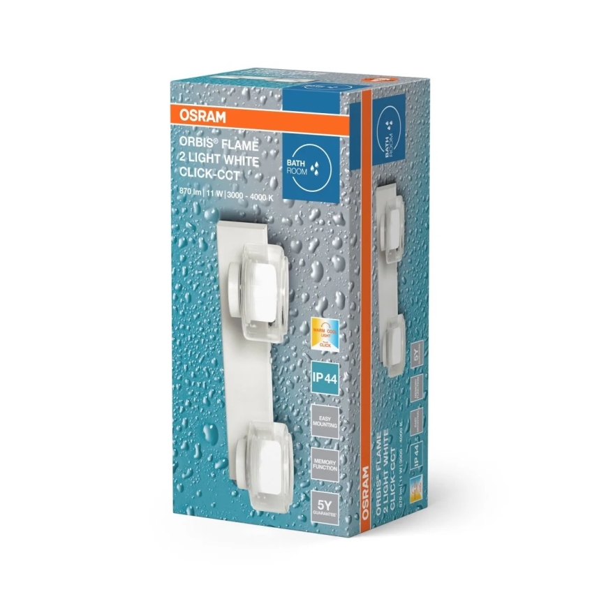 Osram - LED kopalniška stenska svetilka ORBIS FLAME 2xLED/5,5W/230V IP44 biela