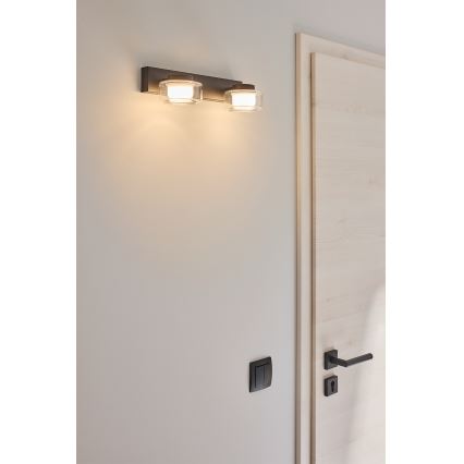 Osram - LED kopalniška stenska svetilka ORBIS FLAME 2xLED/5,5W/230V 3000/4000K IP44 črna
