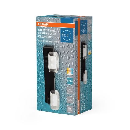 Osram - LED kopalniška stenska svetilka ORBIS FLAME 2xLED/5,5W/230V 3000/4000K IP44 črna