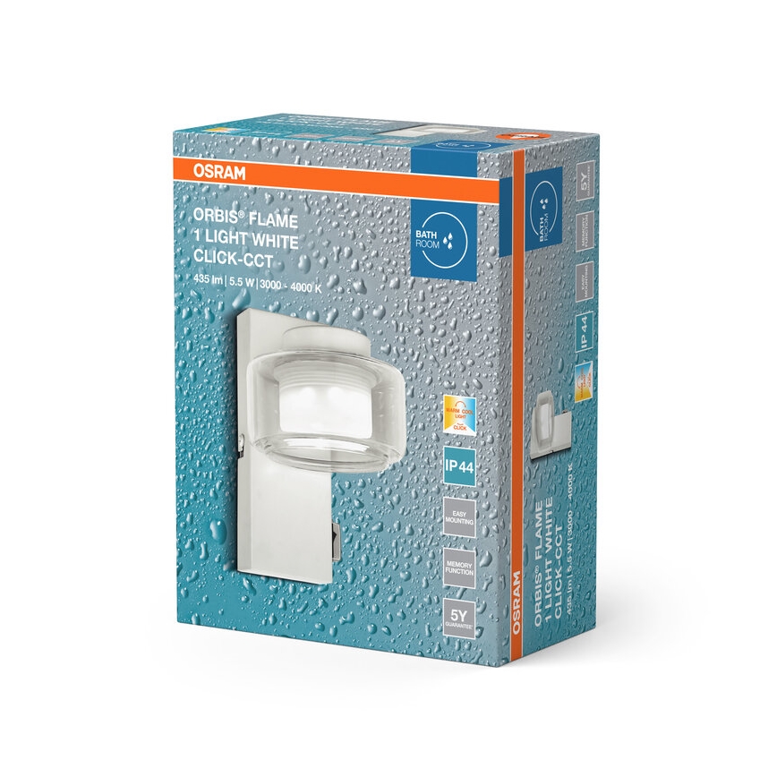 Osram - LED kopalniško stensko svetilo ORBIS FLAME LED/5,5W/230V 3000/4000K IP44 bela