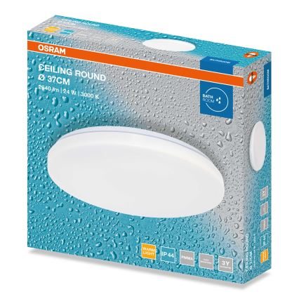 Osram - LED stropna svetilka za kopalnico CEILING ROUND LED/24W/230V 3000K, premer 37 cm, IP44, bela