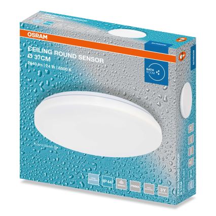 Osram - LED stropna svetilka za kopalnico s senzorjem mraka CEILING ROUND LED/24W/230V 6500K Ø 37 cm IP44 bela