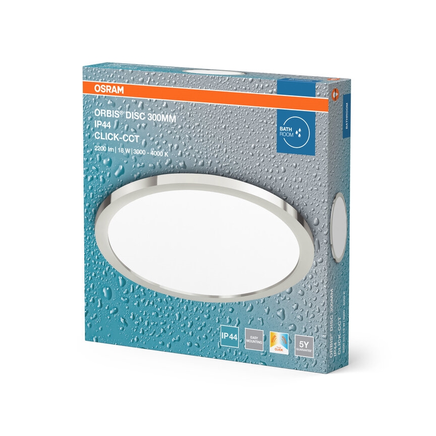 Osram - LED stropna svetilka za kopalnico DISC LED/18W/230V 3000/4000K Ø 30 cm IP44 srebrna