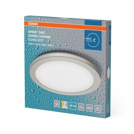 Osram - LED stropna svetilka za kopalnico ORBIS DISC LED/22W/230V 3000/4000K premer 30 cm IP44 matiran krom