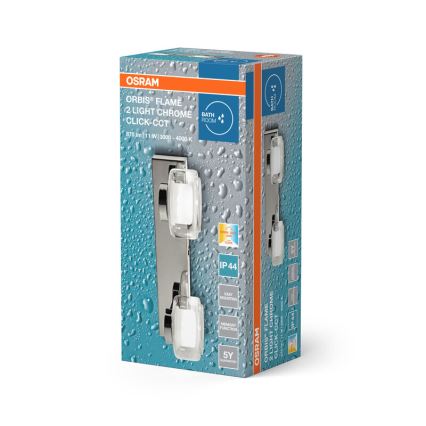 Osram - LED stenska svetilka za kopalnico ORBIS FLAME 2xLED/5,5W/230V 3000/4000K IP44 sijajni krom