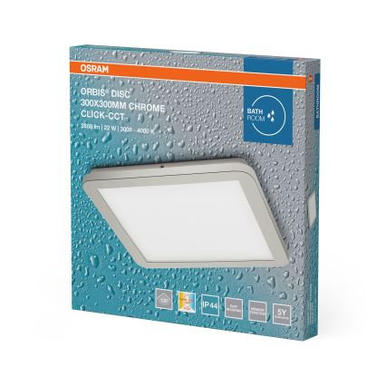 Osram - LED stropna kopalniška svetilka ORBIS DISC LED/22W/230V 3000/4000K 30x30 cm IP44 nerjaveče jeklo