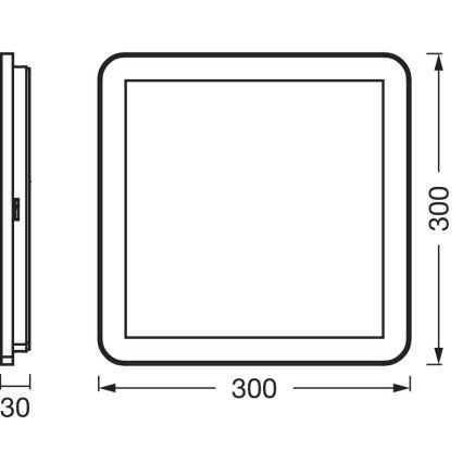 Osram - LED stropna kopalniška svetilka ORBIS DISC LED/22W/230V 3000/4000K 30x30 cm IP44 nerjaveče jeklo