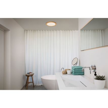 Osram - LED stropna kopalniška svetilka ORBIS DISC LED/22W/230V 3000/4000 K premer 30 cm IP44 rjava