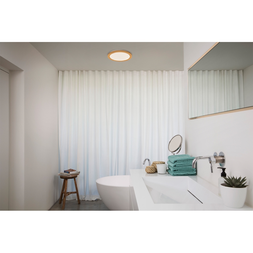 Osram - LED stropna kopalniška svetilka ORBIS DISC LED/22W/230V 3000/4000 K premer 30 cm IP44 rjava