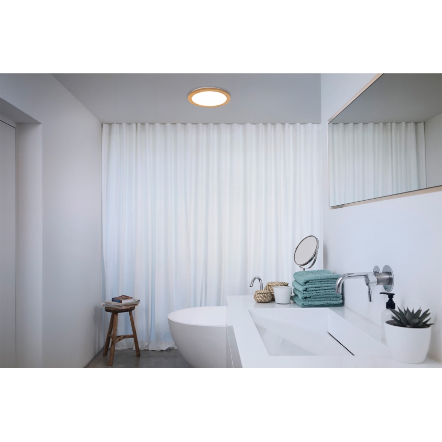 Osram - LED stropna kopalniška svetilka ORBIS DISC LED/22W/230V 3000/4000 K premer 30 cm IP44 rjava