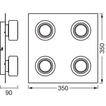Osram - LED stropna svetilka za kopalnico ORBIS FLAME 4xLED/5,5W/230V 3000/4000K IP44 sijajni krom