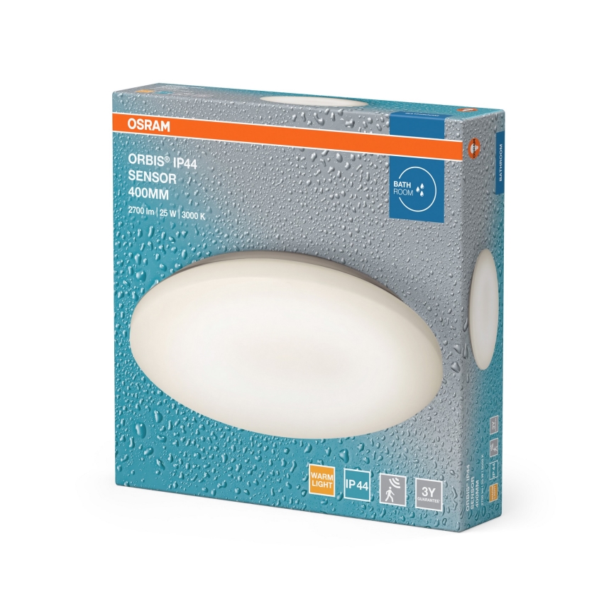 Osram - LED stropna kopalniška svetilka s senzorjem gibanja in senzorjem mraka ORBIS LED/25W/230V IP44