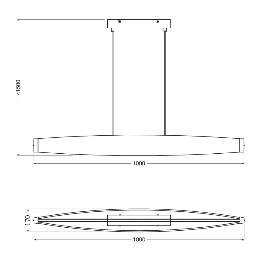 Osram - LED lestenec na vrvici DECOR FLAT LED/23W/230V siv
