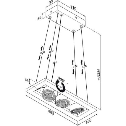 Osram - LED Lestenec TRESOL 3xLED/4,5W/230V